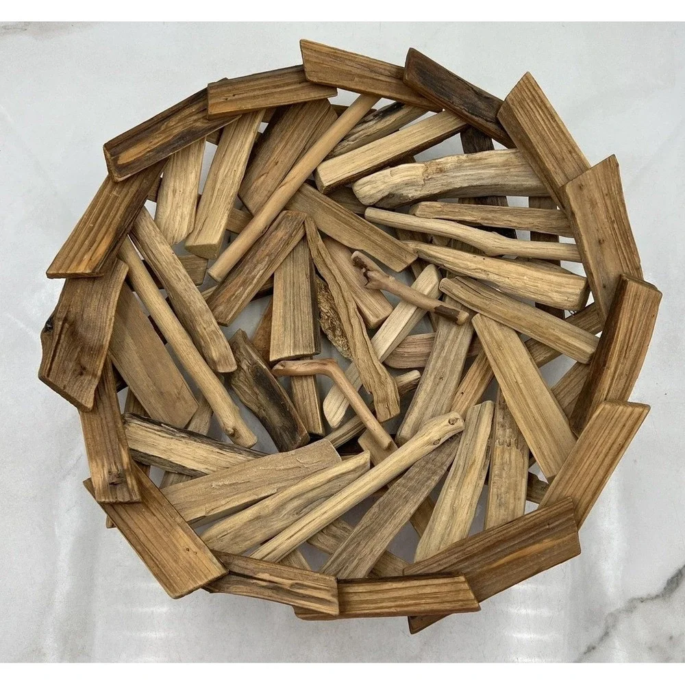 Driftwood Decorative Bowl Basket Handmade Natural Wood Art Centerpiece Beachy